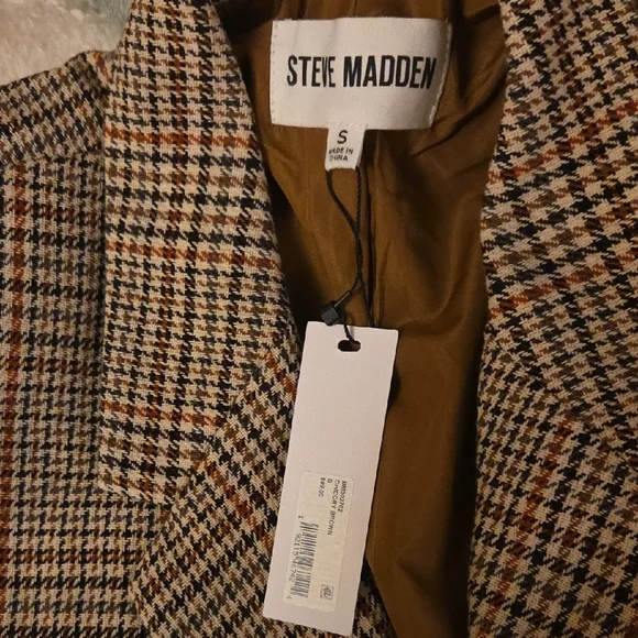 Steve Madden Beige Checkered Blazer - Picture 6 of 7